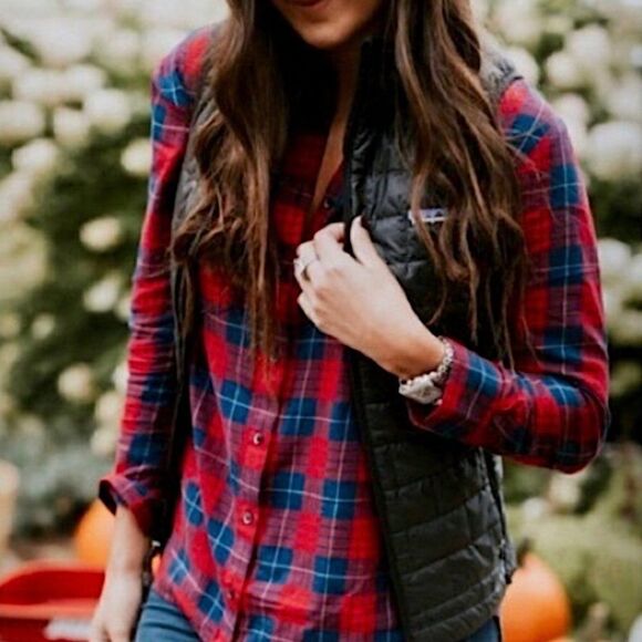 Madewell Oversized Boyfriend Edina Plaid Top Size M - Picture 1 of 5